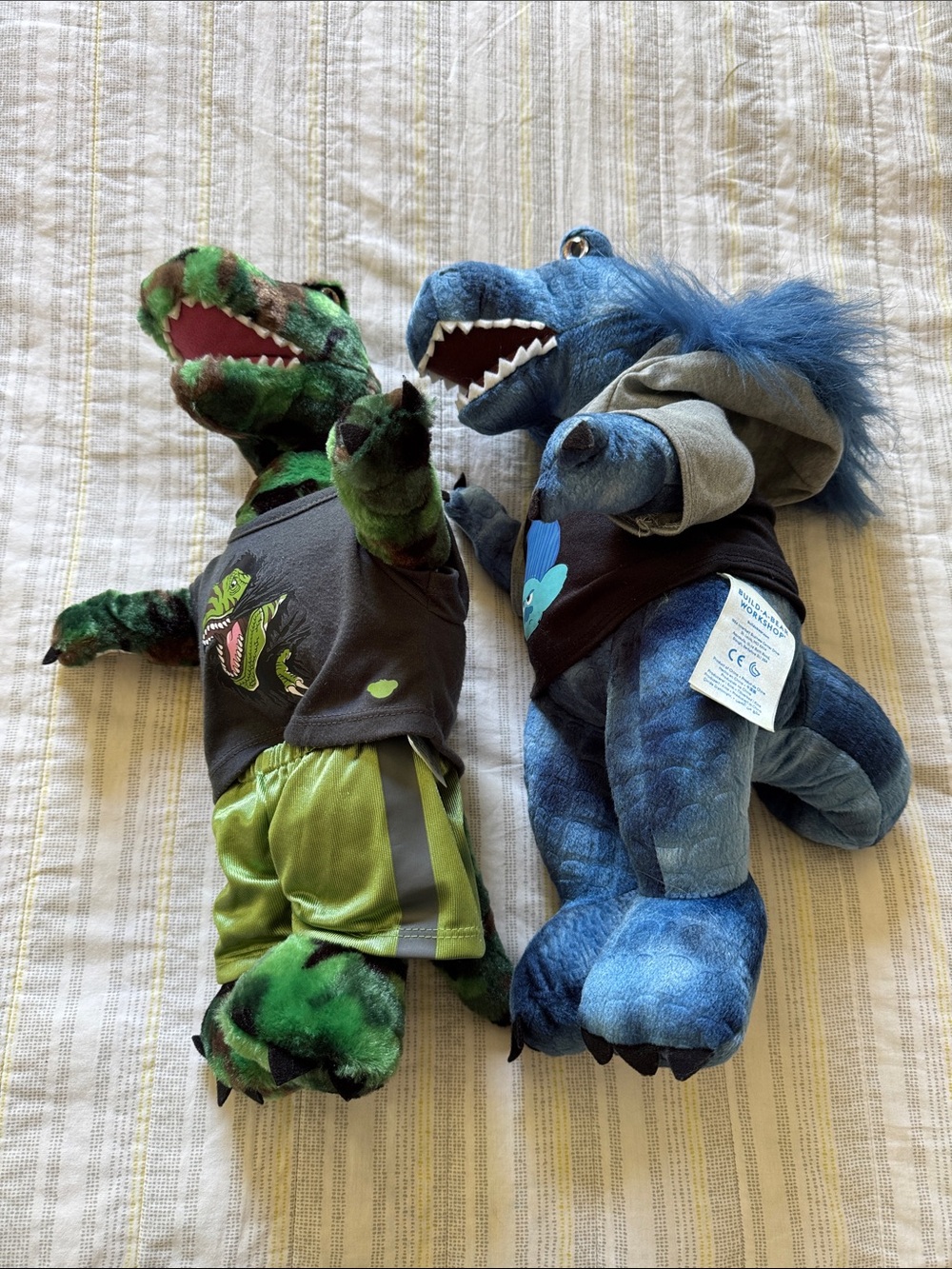 Build-A-Bear Blue & Green Dinosaur Plush with Clothing Accessories
